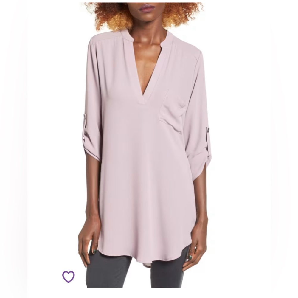 All in Favor Dusty Mauve Relaxed Buttoned Blouse